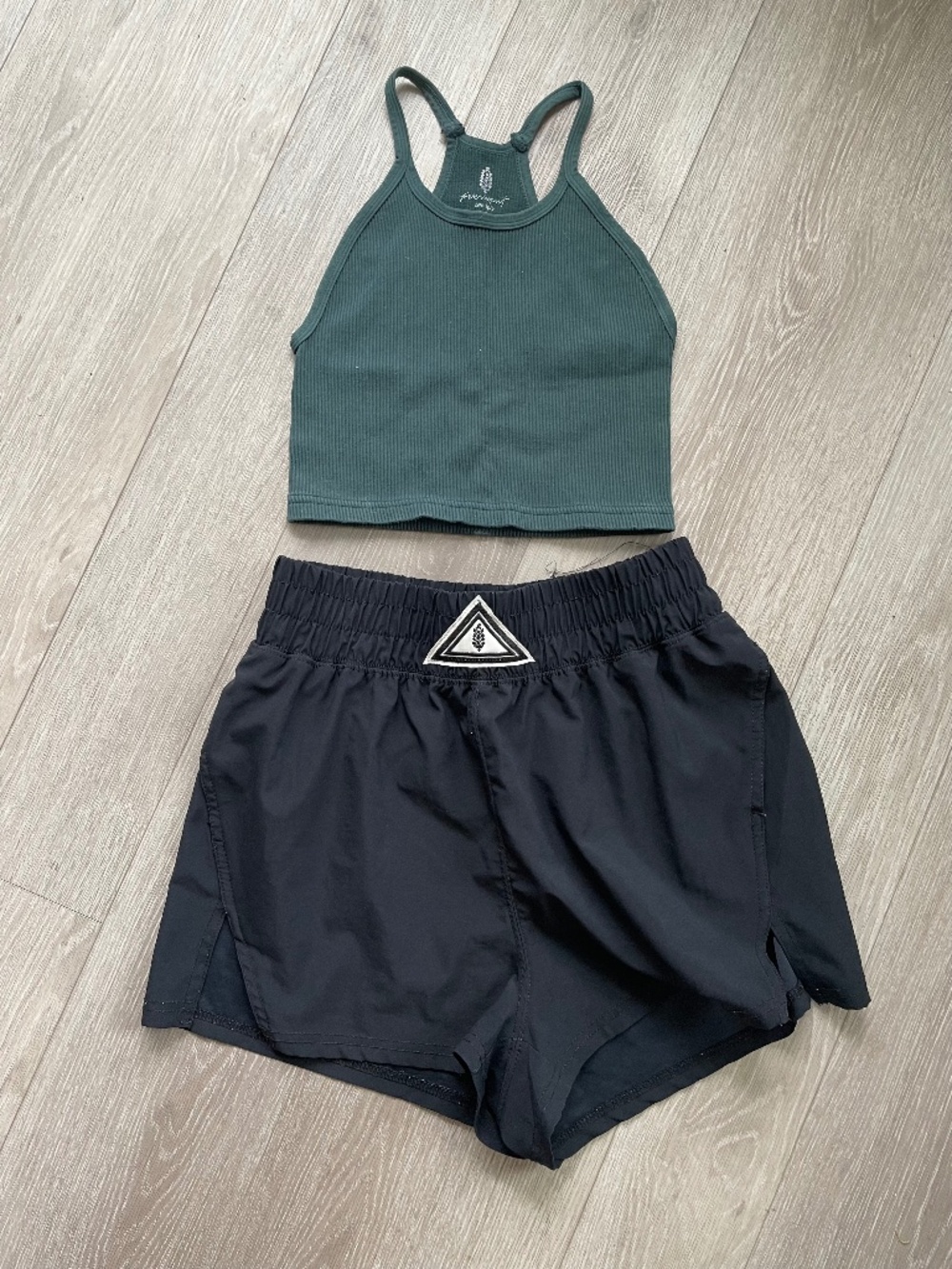 Free people tank and shorts workout set